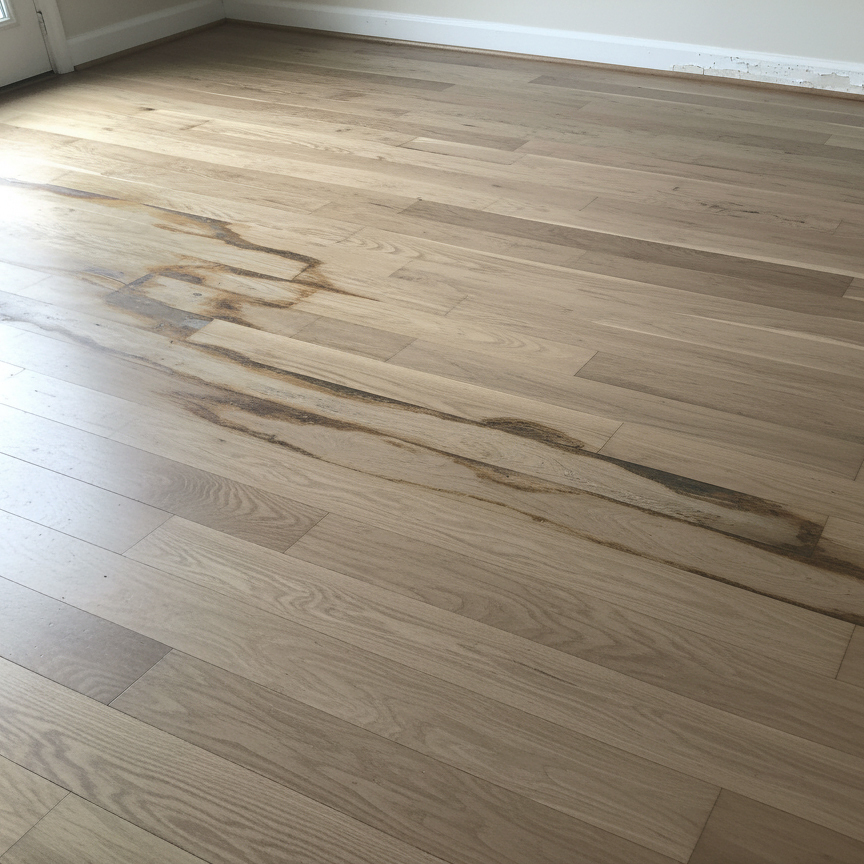 Vattenläcka på trägolv